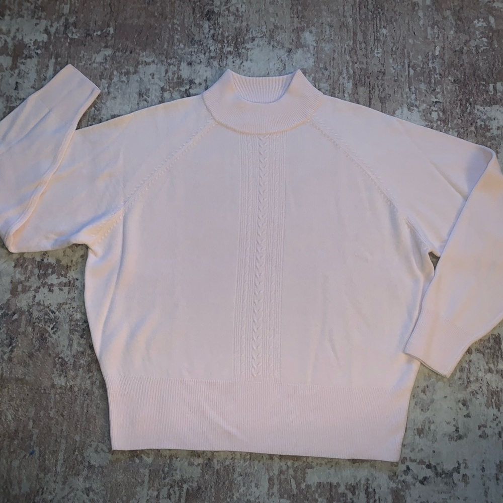 Vintage Maggie Lawrence Sz LARGE womens soft traditional style sweater neck zip